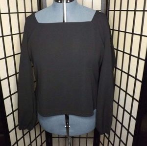 SHEIN Black Low Back Blouse